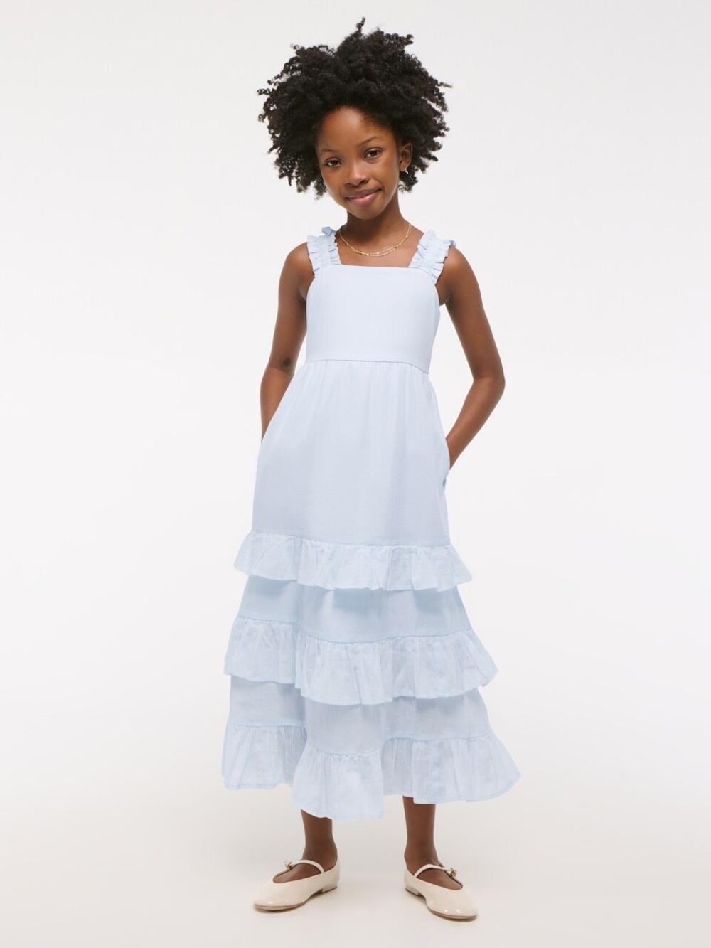 abercrombie kids Pale Blue Ruffle Tiered Sundress
